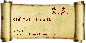 Klézli Patrik névjegykártya