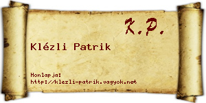 Klézli Patrik névjegykártya