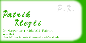 patrik klezli business card